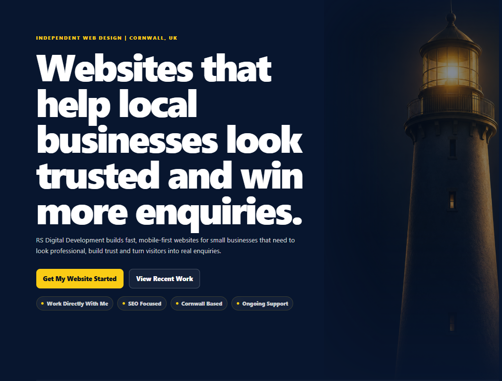 RS Digital Development V2 homepage showcase