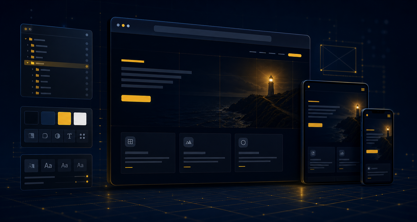 Custom coded website and development mockup