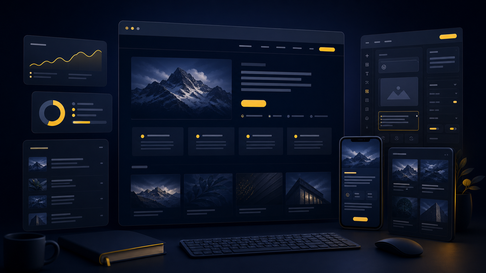 Flexible website dashboard mockup for growing businesses