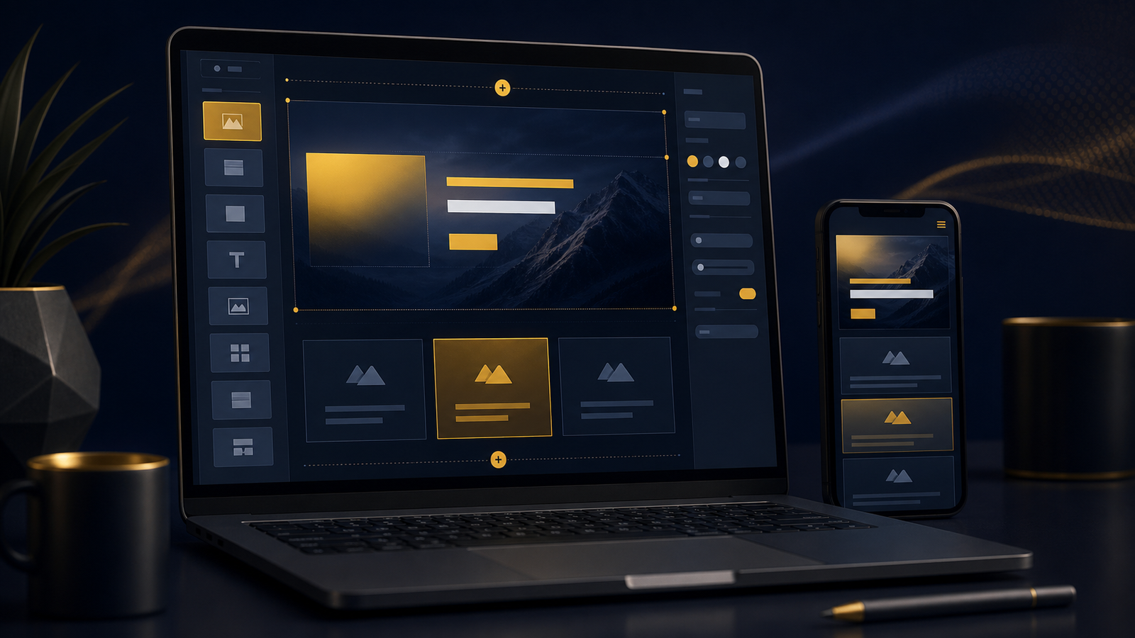 Premium website builder mockup for small business websites
